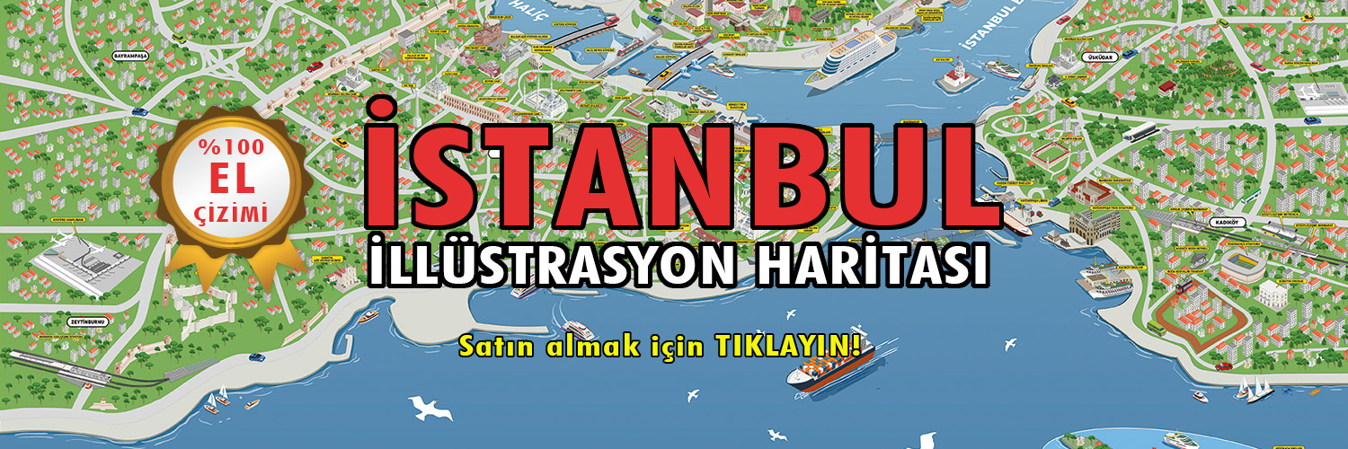 Turistik İllüstrasyon İstanbul Haritası Satışta!