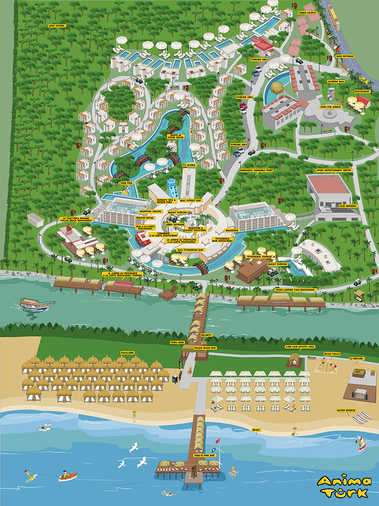 Gloria Serenity Resort Hotel illüstrasyon Haritası