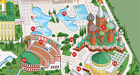 Kremlin Palace Resort Hotel İllüstrasyon Haritası