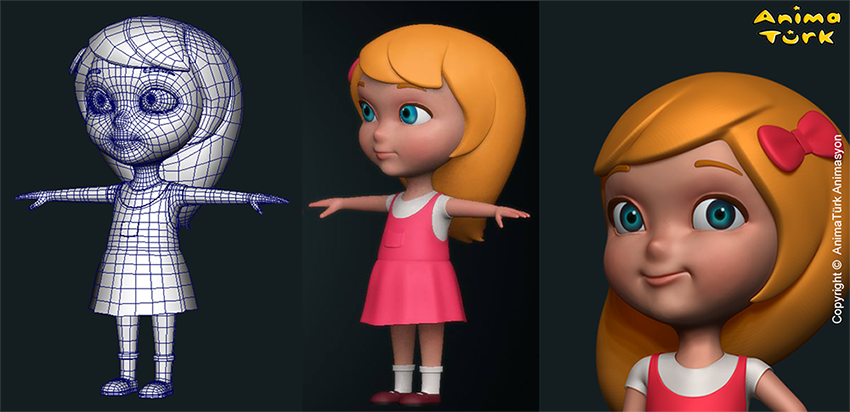 Kız Çocuk 3d Karakter Tasarım 